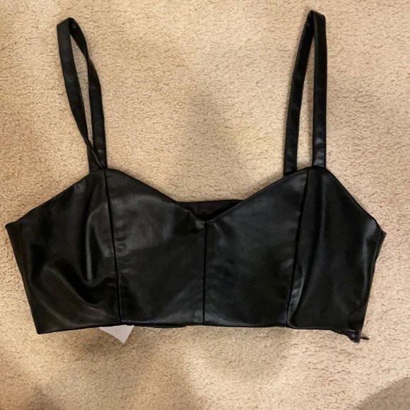 Zara Tops - Zara leather crop top